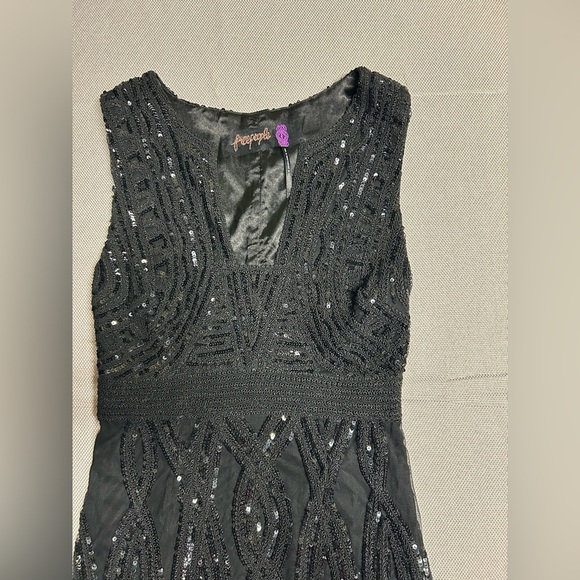 Free People | Black Snake Charmer Sequin Bodycon Dress | Size 0 - Picture 11 of 13